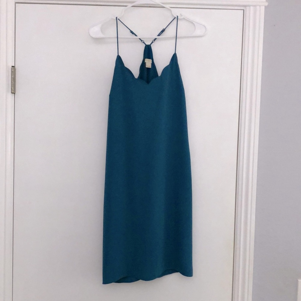 Scalloped aqua dress